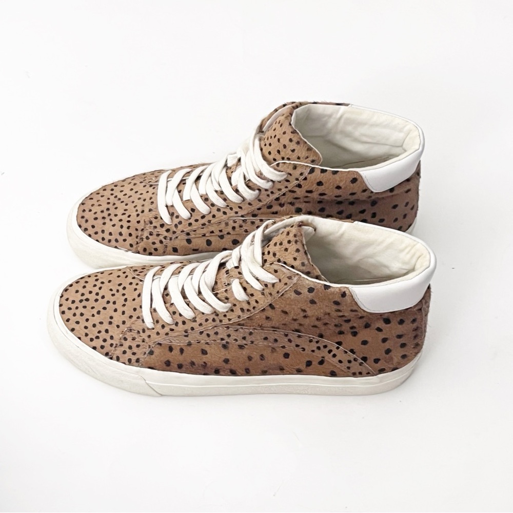 MADEWELL Spotted Calf Hair Lace Up Sidewalk High Top Sneakers Women’s Size 8 - Picture 5 of 15